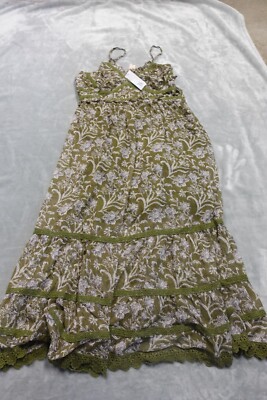NWT Dizzy Lizzy Of Los Angeles Size XL Green Floral Summer Midi Dress