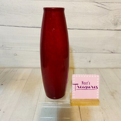 1980s Scheurich Amano Red Torpedo Squat Vase | Chairish Amano Torpedo Vase, Red main image 2