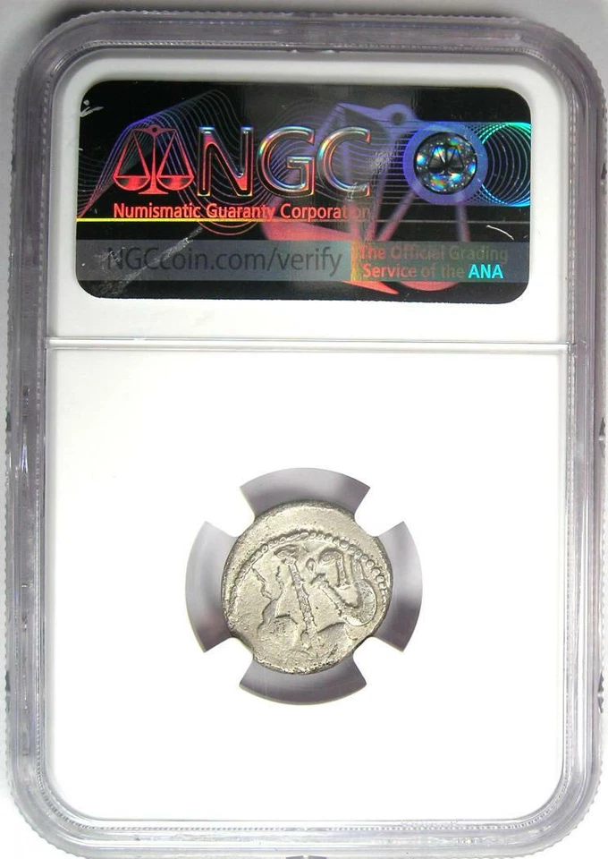 Julius Caesar AR Denarius Silver Elephant Roman Coin 49 BC - Certified NGC VF - Image 3 of 4