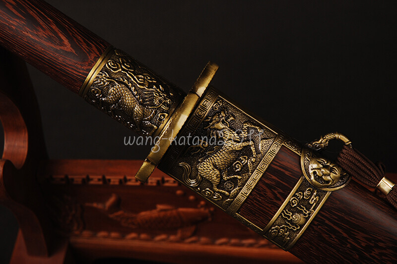 105CM Handmade Rosewood Chinese Sword Kangxi Emperor Dao Broadsword Folded Steel