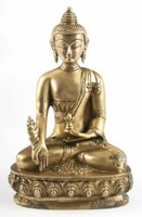 Medizin Buddha Auf Sockel Aus Messing H: 20 Cm 1,6 Kg Figur Statue Skulptur