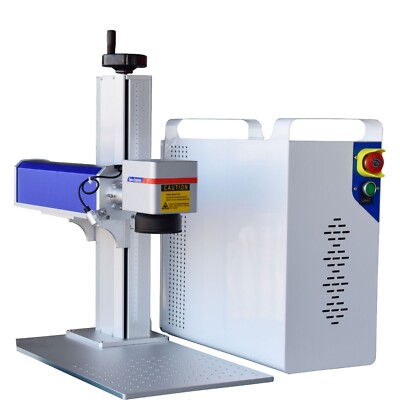RAYCUS 50W Fiber Laser Marking Machine Gold Silver Engraver Rotary Dog Tag Mark