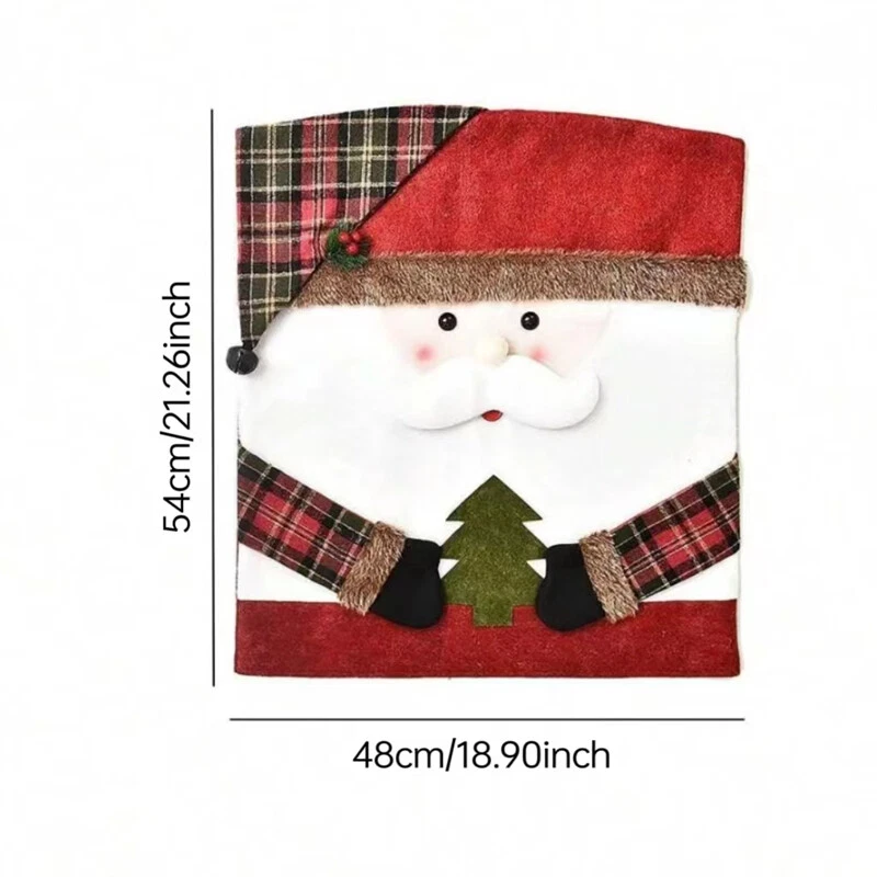Fundas para respaldos de sillas de Navidad muñeco de nieve reno fundas para sillas de Navidad decoración de Navidad Foto 4 de 4