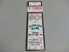 Florida A&M Rattlers vs Georgia Bulldogs (11-29-2005) Basketball Ticket Stub 