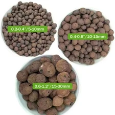 1-5 LBS organic clay pebbles, 5-30mm, for drainage decoration of garden orchids
