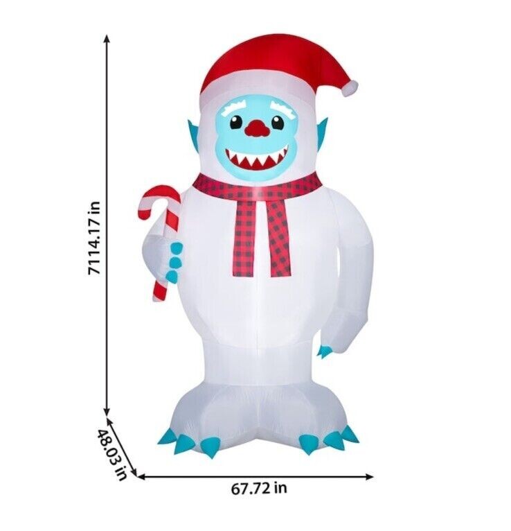 Holiday Living 9.5 Ft Yeti Abominable Snowman LED Airblown Inflatable ...