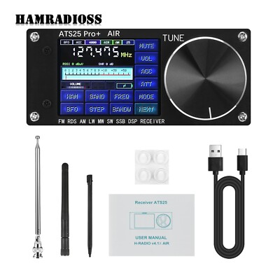 HAMGEEK ATS25 Pro+ FM SW SSB MW LW AIR SDR Receiver Aviation Band Bluetooth Wifi