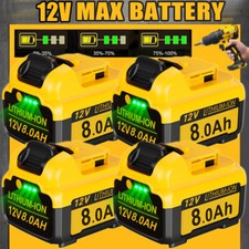PACK 12v 8.0Ah 12 Volt Max Lithium Battery For Dewalt DCB127-2 DCB120 3.5/4.0AH