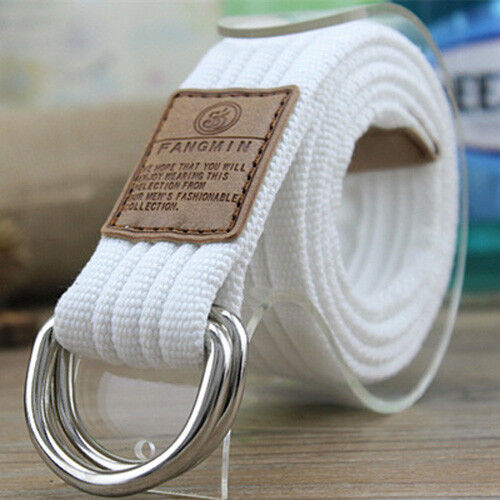 Unisex Military Canvas Belt Webbing D Ring Buckle Combat Woven Army Waistband - Picture 2 of 19