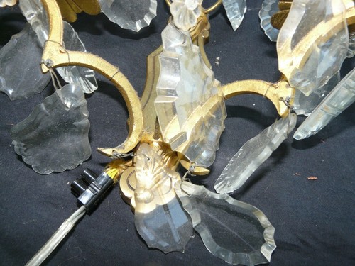 Paire d’appliques murales bronze & cristal pampilles – Intérieur chic REF 28 - Picture 6 of 11