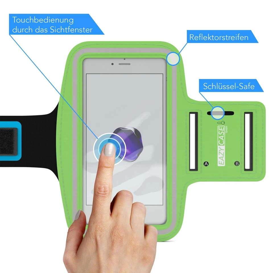 Universal Sport Armband Handy Armtasche Joggen Fitness Band Smartphone Grün - Bild 3 von 4