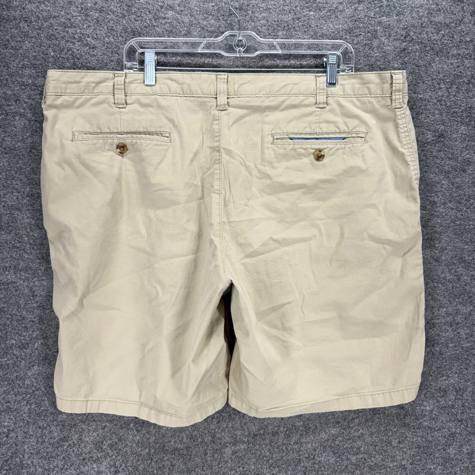 Pantalones Cortos Club Room Hombres 42 Beige Tiro Medio Bolsillos Chino Algodón Ajuste Regular Comodidad Foto 2 de 4