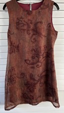 Vtg 90s Helene Blake Dress Sheath Lined Crinkle Texture Size 7/8