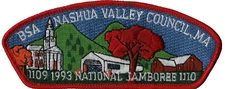 1993 Jamboree Nashua Valley Council MA JSP Red Bdr (AR1729)