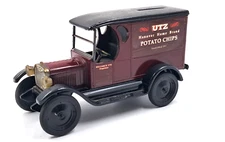 1923 Chevy Delivery Truck Utz Potato Chips Vintage Diecast Bank 1/25 Loose READ