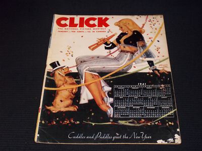 1941 JANUARY CLICK MAGAZINE - NICE ILLUSTRATED FRONT COVER - E 20059