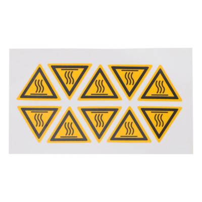 10PCS Equipment High Temperature Warning Sticker Caution Scald Label Sticker