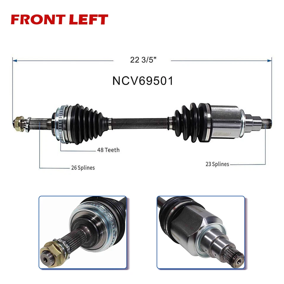 Eje delantero izquierdo CV para Toyota RAV4 1996-2000 1988-1989 Toyota Camry 2,0 L Foto 2 de 4