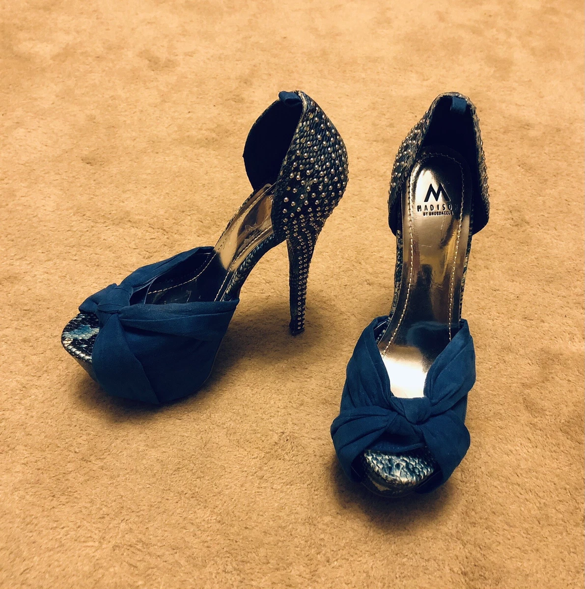 Shoedazzle blue heels sale