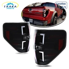 For 09-14 Ford F-150 F150 Pickup Truck LED Tail Lamps Brake Lights Black Clear