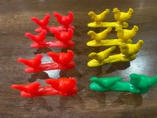 ORIGINAL TIM MEE PLASTICS VINTAGE TOY LOT FARM ANIMALS CHICKENS LOT OF 8 PAIR