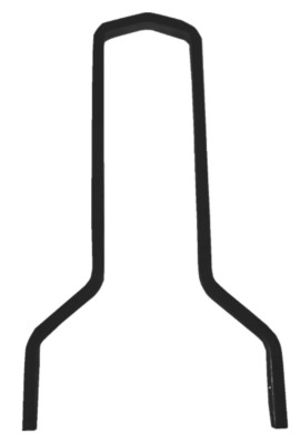 Drag Specialties Gloss Black Steel Square Tubing 11  Wide Sissy Bar 1501-0780