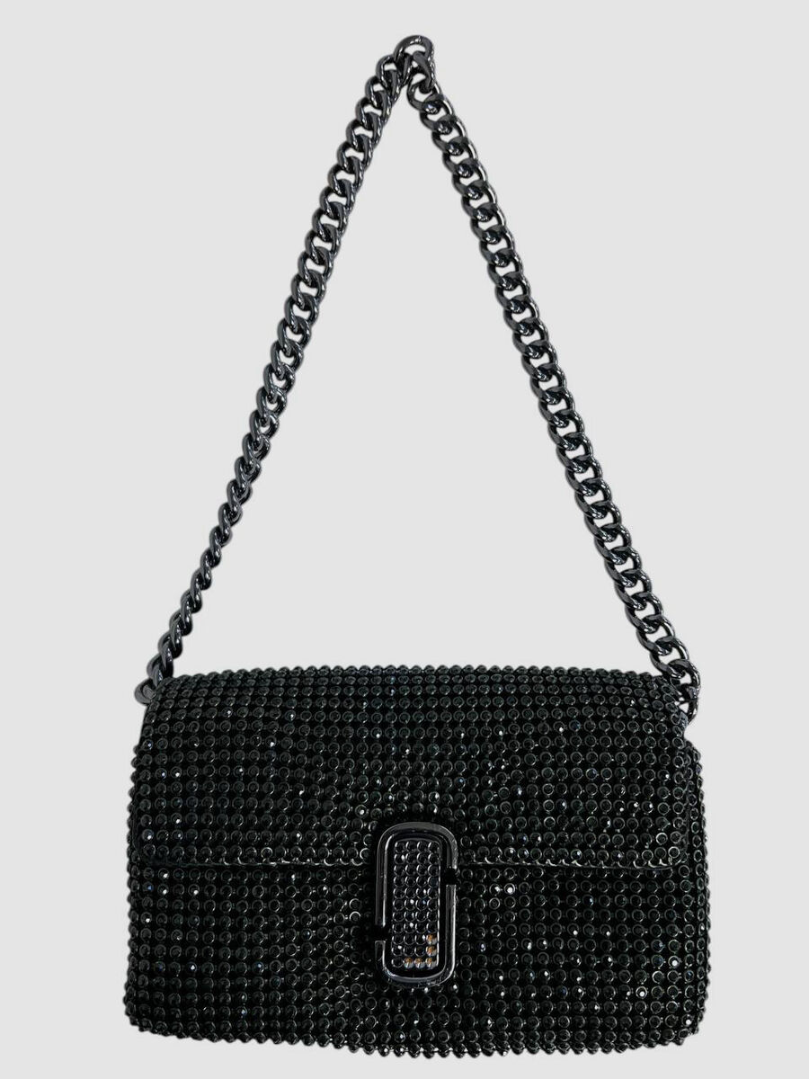 バッグ MARC JACOBS leather studded shoulder bag Marc Jacobs The Large Dual Star Studded Shoulder Bag Black