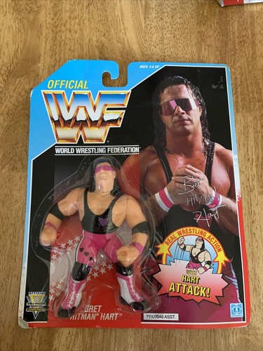 WWF 1992 Bret �Hitman� Hart Hasbro Figure Purple H...