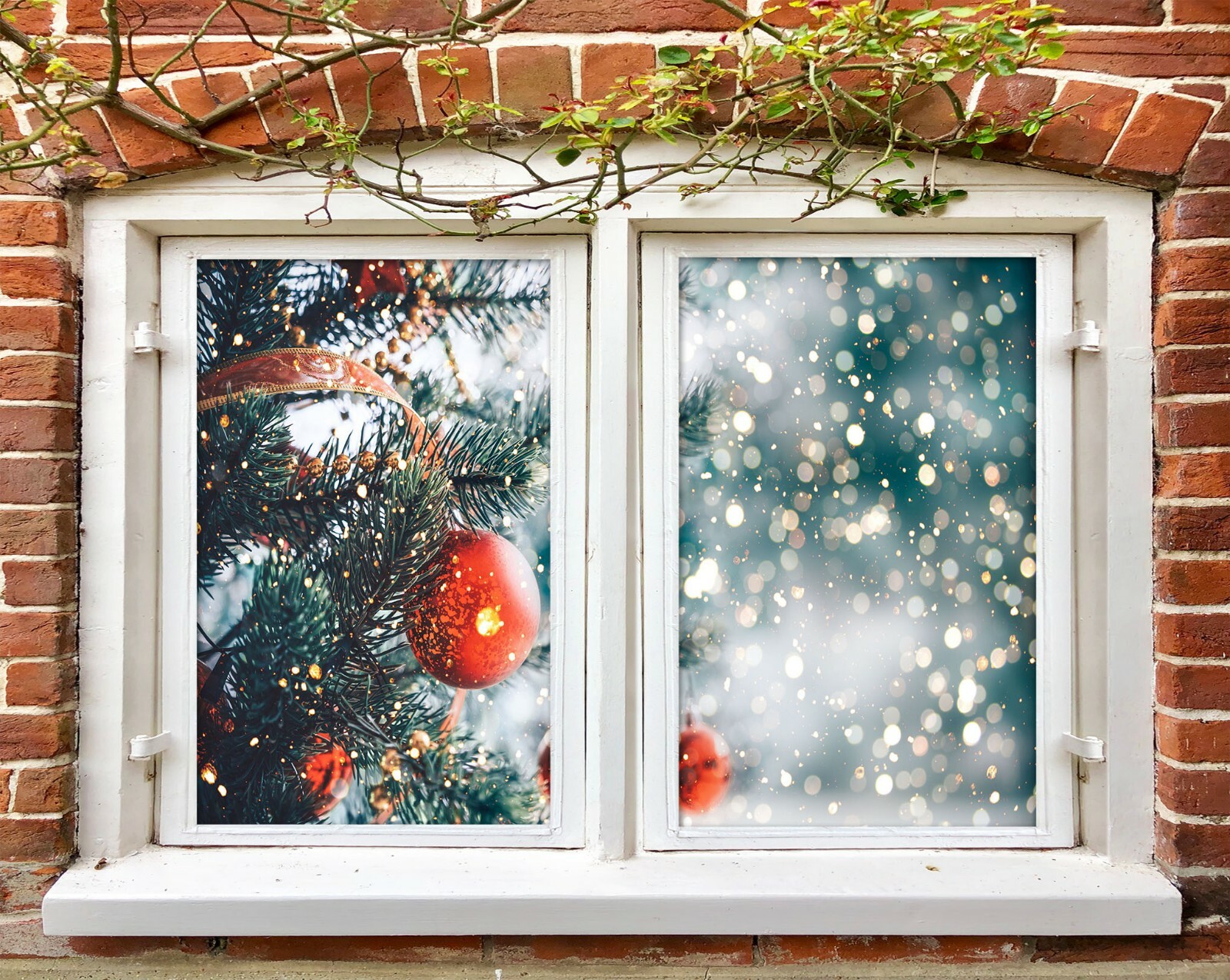 3D Ribbons O765 Christmas Window Film Print Sticker Cling Stained Glass Xmas Fa