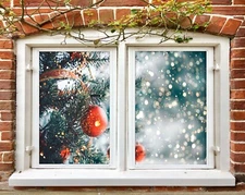3D Ribbons O765 Christmas Window Film Print Sticker Cling Stained Glass Xmas Fa