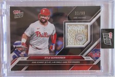 2024 Topps Now MLB Kyle Schwarber GAME USED BASE RELIC Patch Red SP 31/99