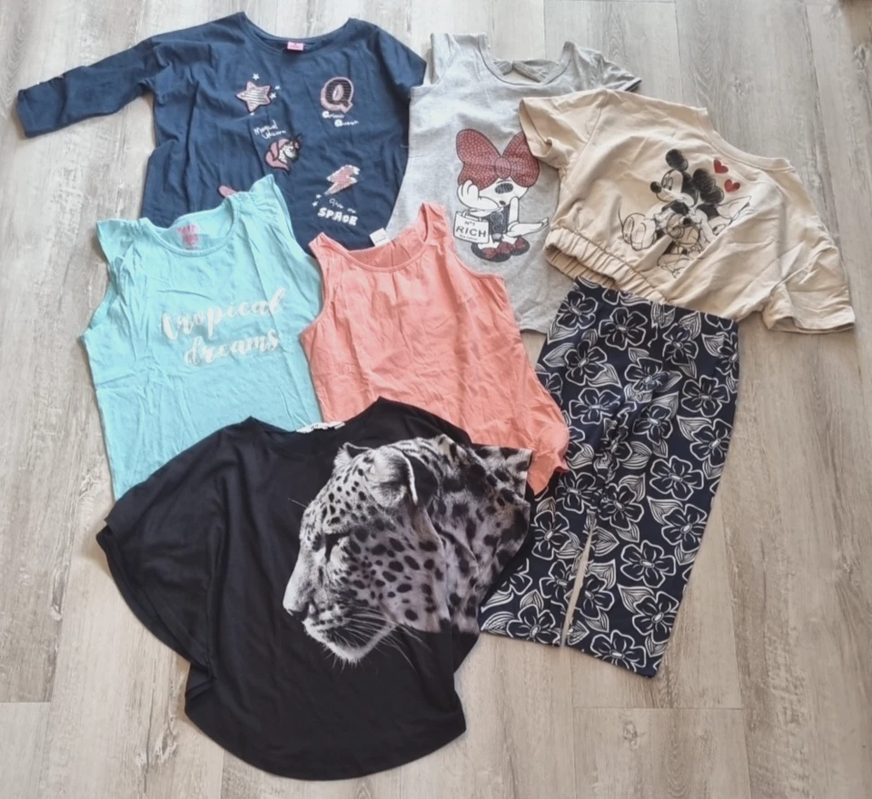 H&M Micky Maus Mädchen 146 152 T Shirt Träger Tank Tunika Top Kurzarm Sweat - Bild 1 von 1