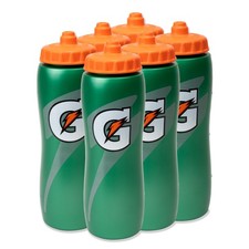 Gatorade 32 Oz Squeeze Water Sports Bottle - Value Pack of 6 - New Easy Grip
