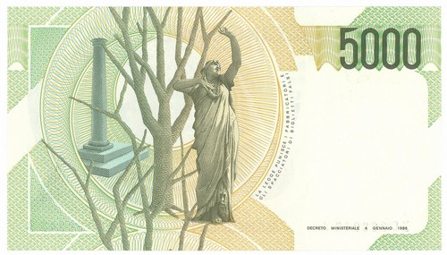 5000 LIRE B. D'ITALIA VINCENZO BELLINI SERIE SOSTITUTIVA XC 01/12/1997 FDS-/FDS - Foto 2 di 6