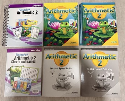 Abeka Arithmetic 2 Set: Teacher Key, Student Book, Lesson Plans, Charts, Tests