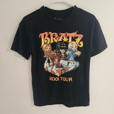 Bratz 2001 World Tour Top Shirt Size Small Youth Girls Black Graphic T