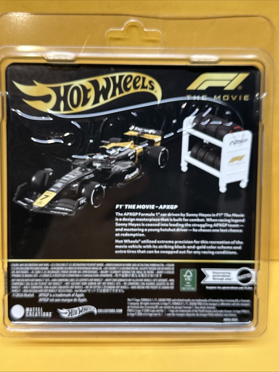 Hot Wheels x F1 THE MOVIE Vehicle APXGP Black & Gold Race Car In