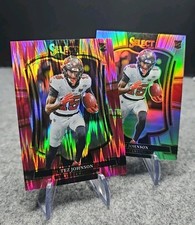 2025 Panini Select - Tez Johnson - Pink Shock & Silver Prizm 2 Card Lot