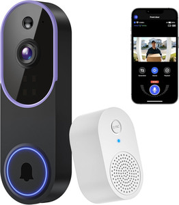Vidéo timbre inalambrico 1080p camara puerta wifi vision noche audio morado aihd