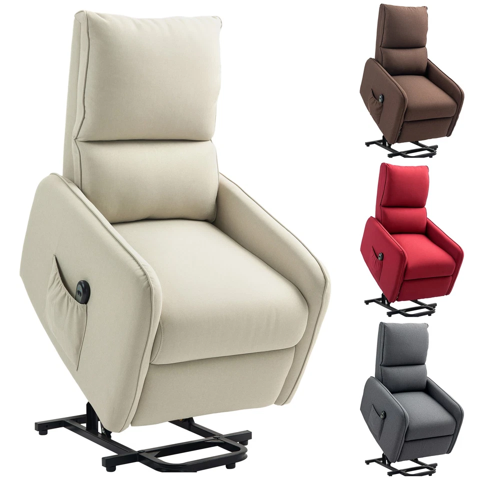 HOMCOM Poltrona Alzapersona Elettrica Reclinabile 135° con Telecomando