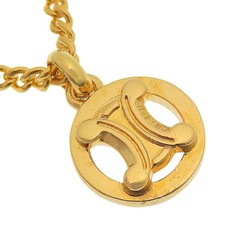 CELINE Triomphe Necklace Plated Gold 14.7g Wo...