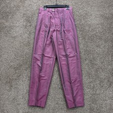 Vintage Roevelle Silk Pants Size 30 29x33 Purple Green Color Shift 80s Pleated