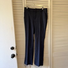 Nine West Women's Dress Pants Sz 10 blue Flat Front Mid Rise Barely Bootcut NWT