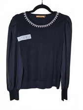 Belldini Embellished Neckline Sweater Black S