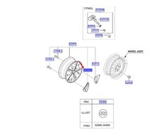 Hyundai Ioniq Wheel Accent Cap 52973G7260 Nouveau authentique