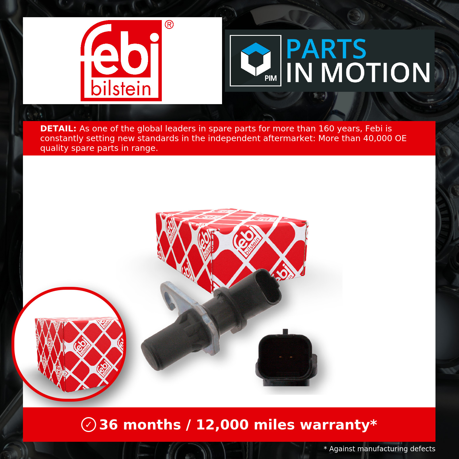 RPM / Crankshaft Sensor fits PEUGEOT PARTNER 1.9D 96 to 15 WJY(DW8B) 19208S Febi - Image 9