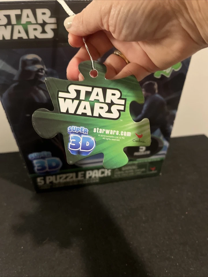Star Wars Super 3D 5 Puzzle Pack - Cardinal Nuevo en Caja Darth Vader Luke Skywalker Yoda Foto 2 de 4