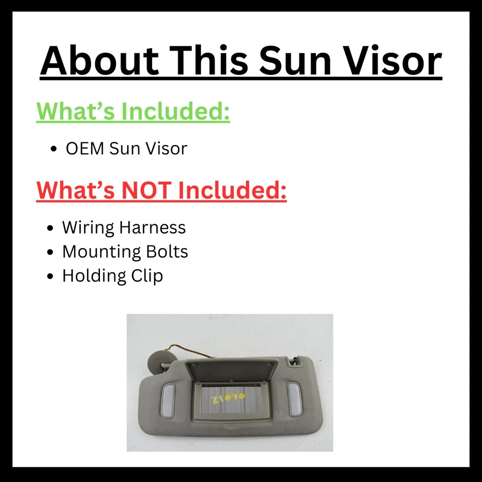 2013 Nissan Juke Passenger Sun Visor Black Used 4DR SUV 268-11744R - Image 3 of 4