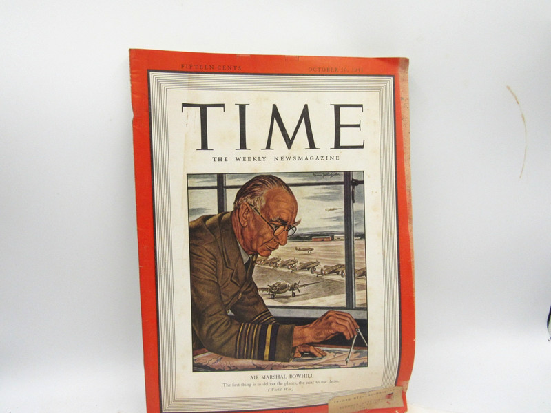 SV -October 20, 1941 Time Magazine Air Marshall Bowhill