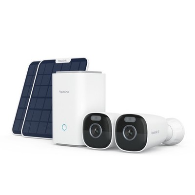Reolink Argus Eco Ultra 2-Kamera-Set Überwachungskamera Aussen Akku Set Home Hub